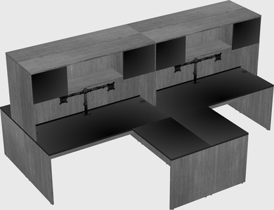 Quad l-shaped office desks