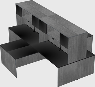 Quad l-shaped office desks