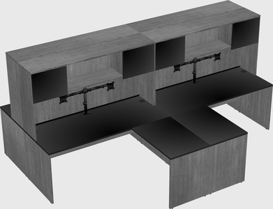 Quad l-shaped office desks