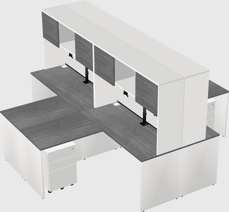 Quad l-shaped office desks