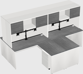 Quad l-shaped office desks