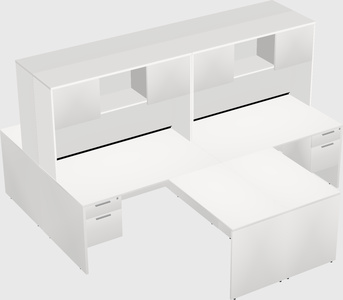 Quad l-shaped office desks