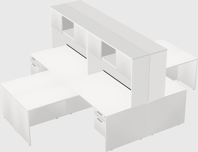 Quad l-shaped office desks
