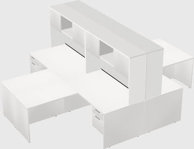 Quad l-shaped office desks