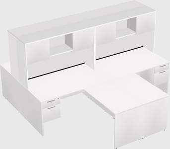 Quad l-shaped office desks