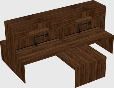 Quad l-shaped office desks