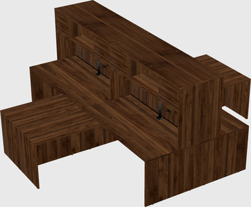 Quad l-shaped office desks