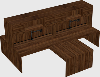 Quad l-shaped office desks
