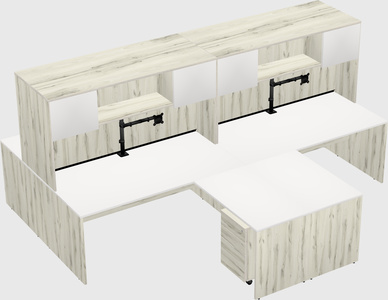 Quad l-shaped office desks