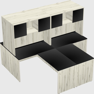 Quad l-shaped office desks