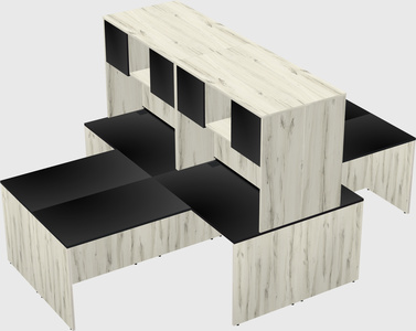 Quad l-shaped office desks