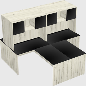 Quad l-shaped office desks