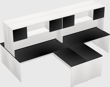 Quad l-shaped office desks