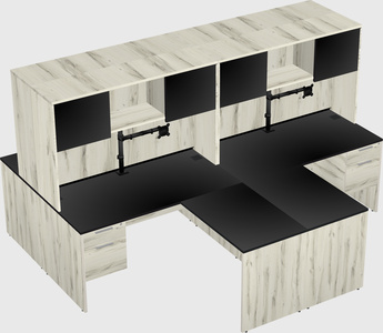 Quad l-shaped office desks
