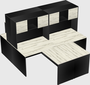 Quad l-shaped office desks