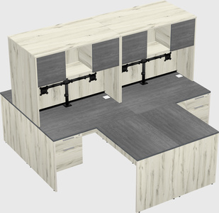 Quad l-shaped office desks