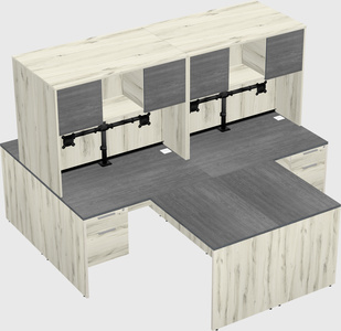 Quad l-shaped office desks