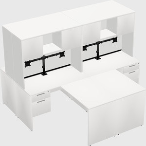 Quad l-shaped office desks