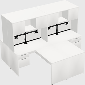 Quad l-shaped office desks