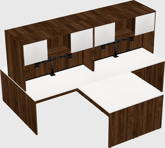 Quad l-shaped office desks