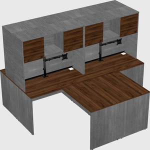 Quad l-shaped office desks