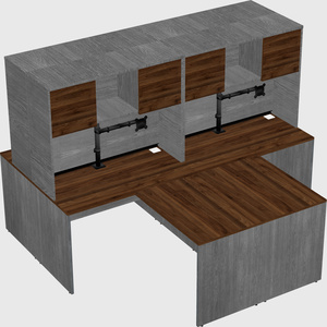 Quad l-shaped office desks