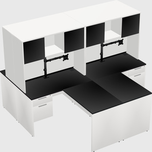 Quad l-shaped office desks