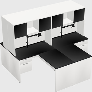 Quad l-shaped office desks