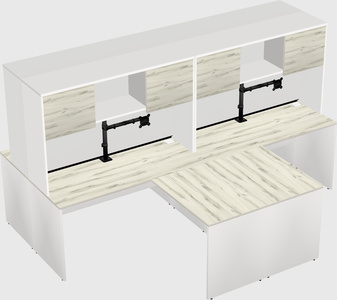 Quad l-shaped office desks
