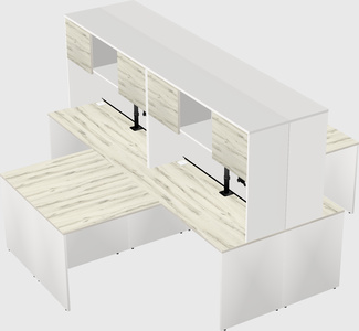 Quad l-shaped office desks
