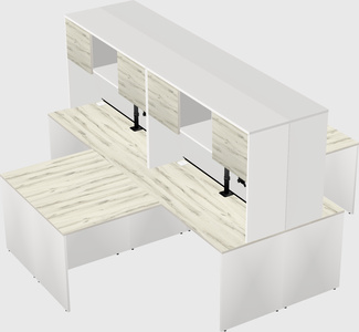 Quad l-shaped office desks