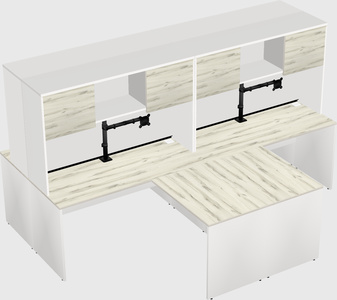 Quad l-shaped office desks