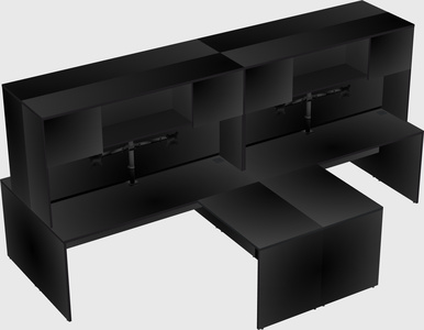 Quad l-shaped office desks