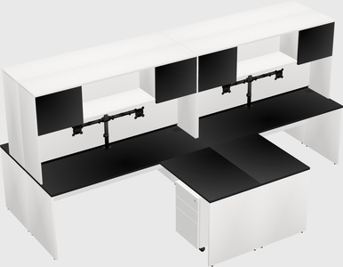 Quad l-shaped office desks