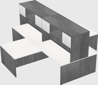 Quad l-shaped office desks