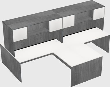 Quad l-shaped office desks