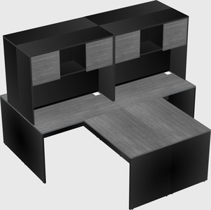 Quad l-shaped office desks