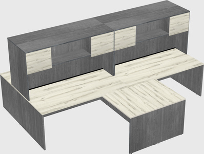 Quad l-shaped office desks
