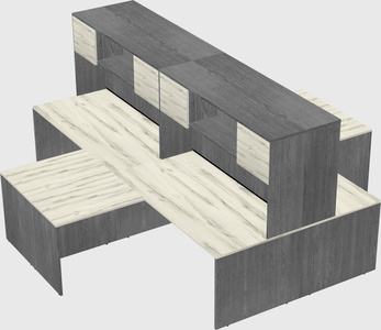 Quad l-shaped office desks
