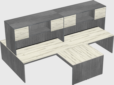 Quad l-shaped office desks