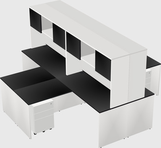 Quad l-shaped office desks