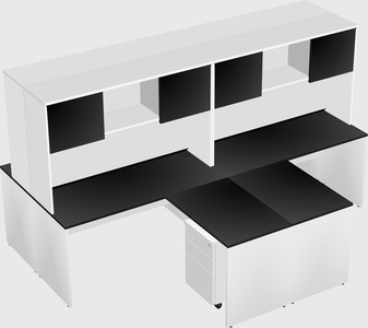 Quad l-shaped office desks