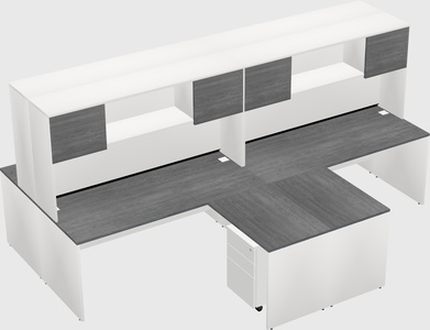 Quad l-shaped office desks