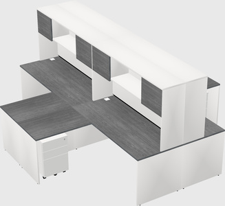 Quad l-shaped office desks