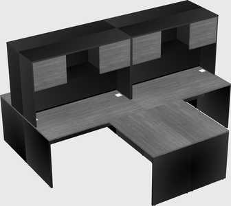 Quad l-shaped office desks