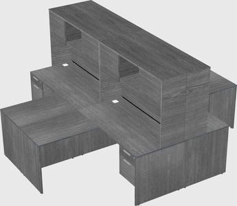 Quad l-shaped office desks