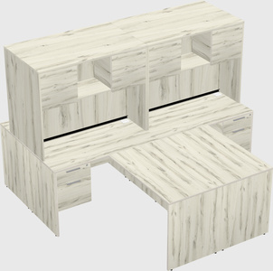Quad l-shaped office desks