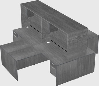 Quad l-shaped office desks