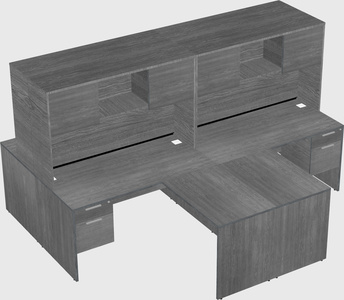 Quad l-shaped office desks