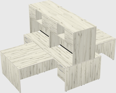 Quad l-shaped office desks